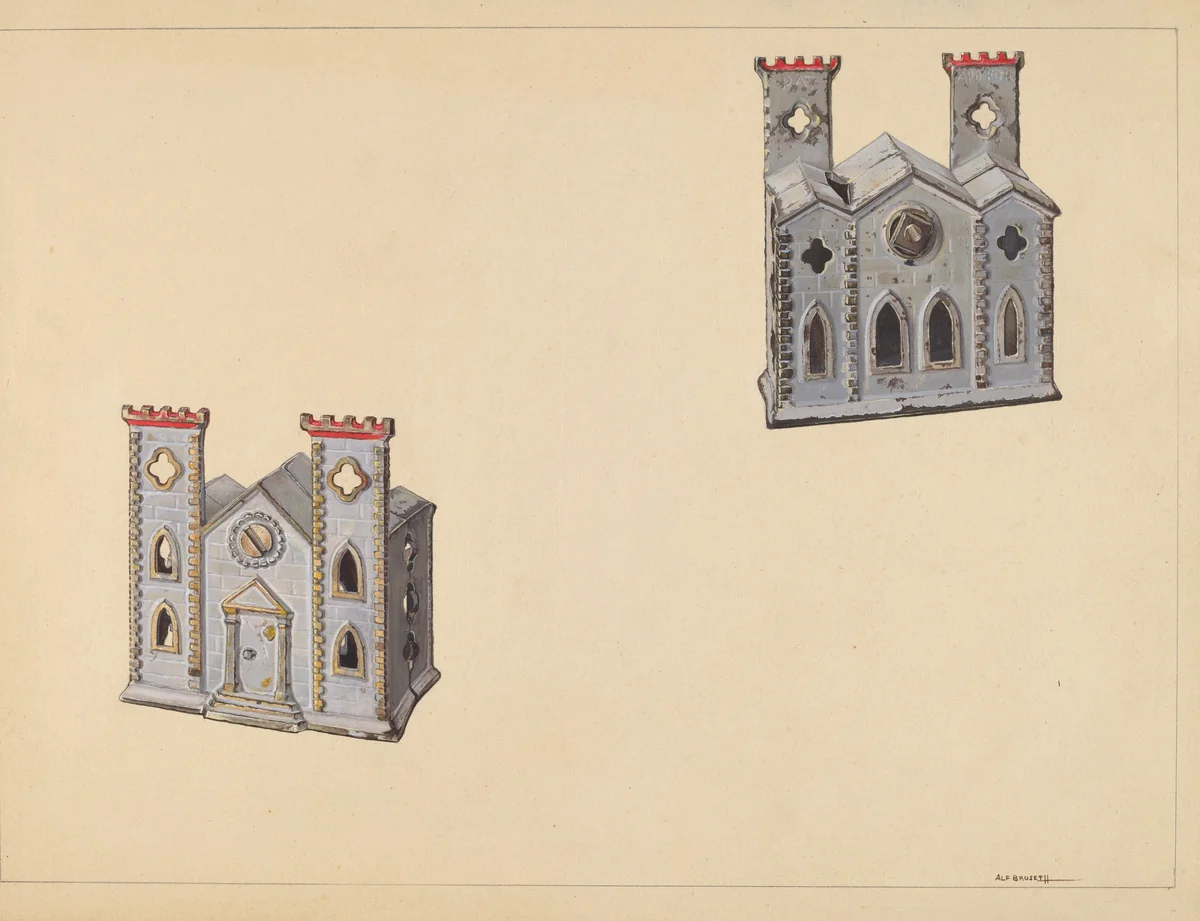 Cathedral Coin Box by Alf Bruseth, index of american design, 1938