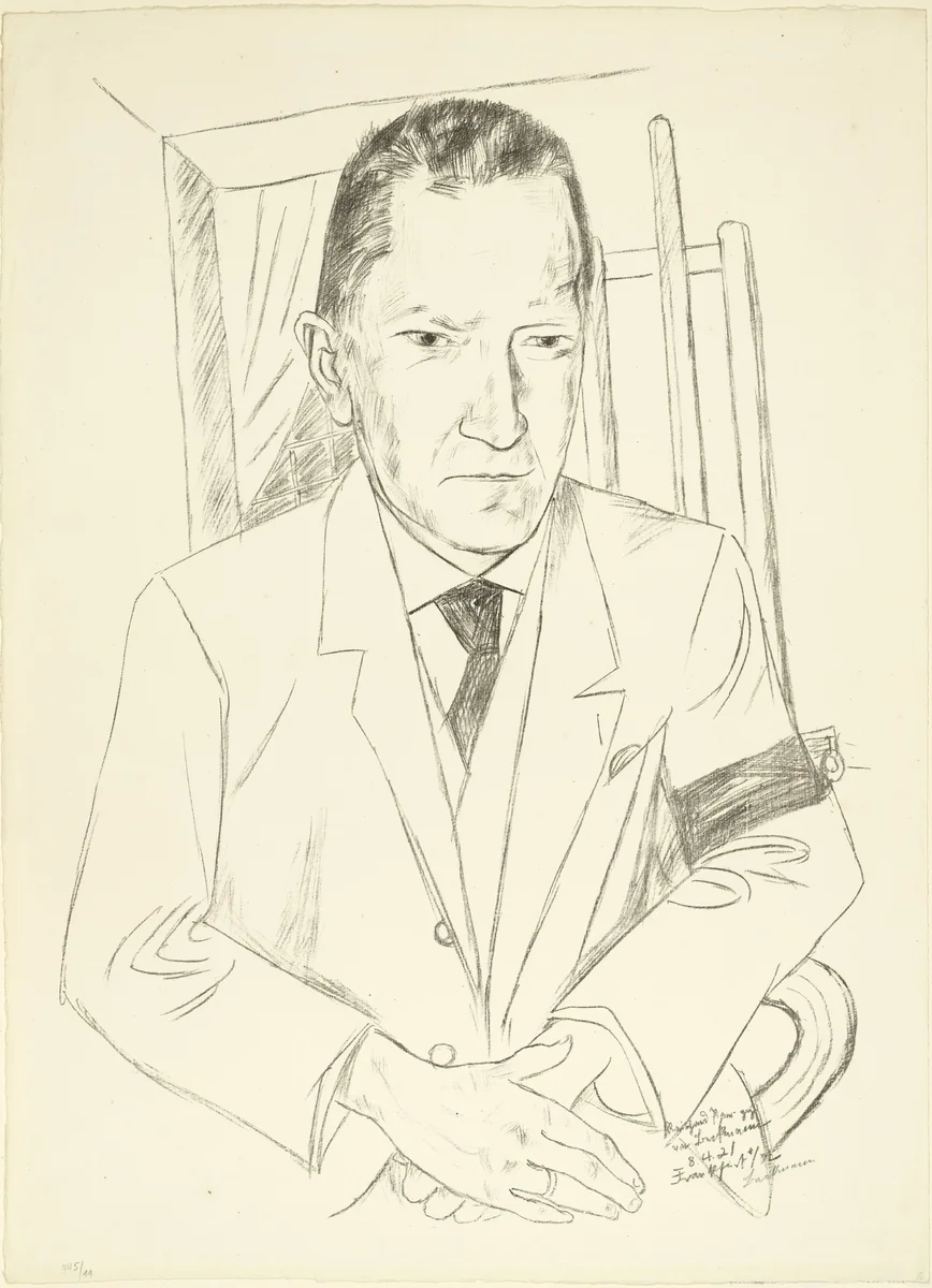 Portrait of Reinhard Piper (Bildnis Reinhard Piper) by Max Beckmann, print, 1921