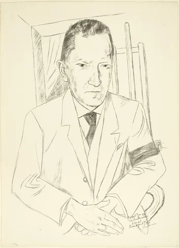 Portrait of Reinhard Piper (Bildnis Reinhard Piper) by Max Beckmann, print, 1921