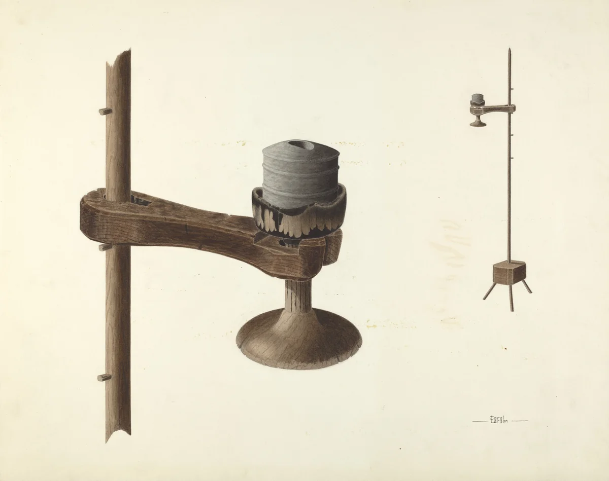 Zoar Floor Lighting Device by Carol Larson, index of american design, 1938
