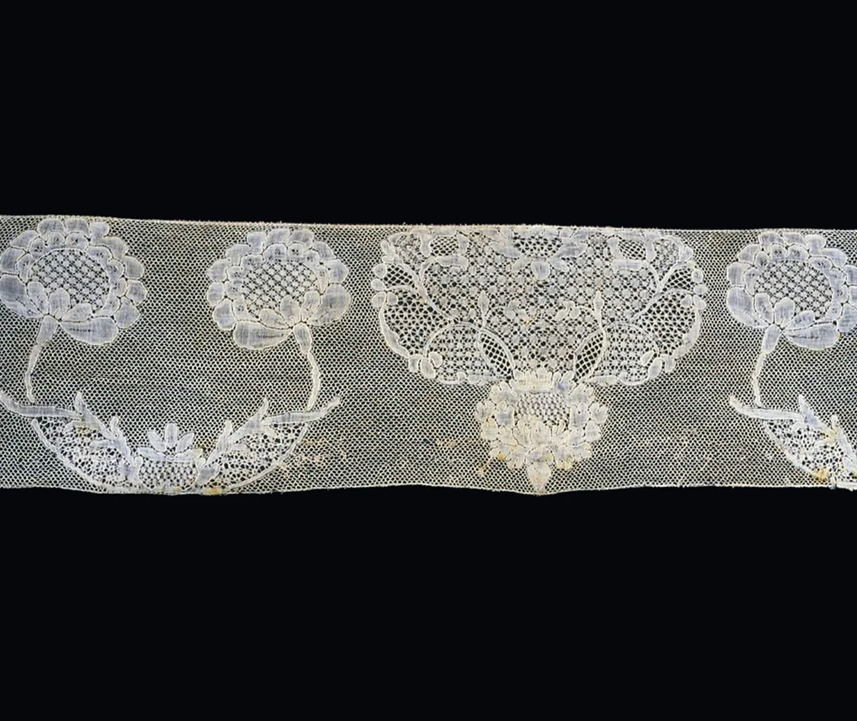 Border by Flanders or France, textile, 1775-1800