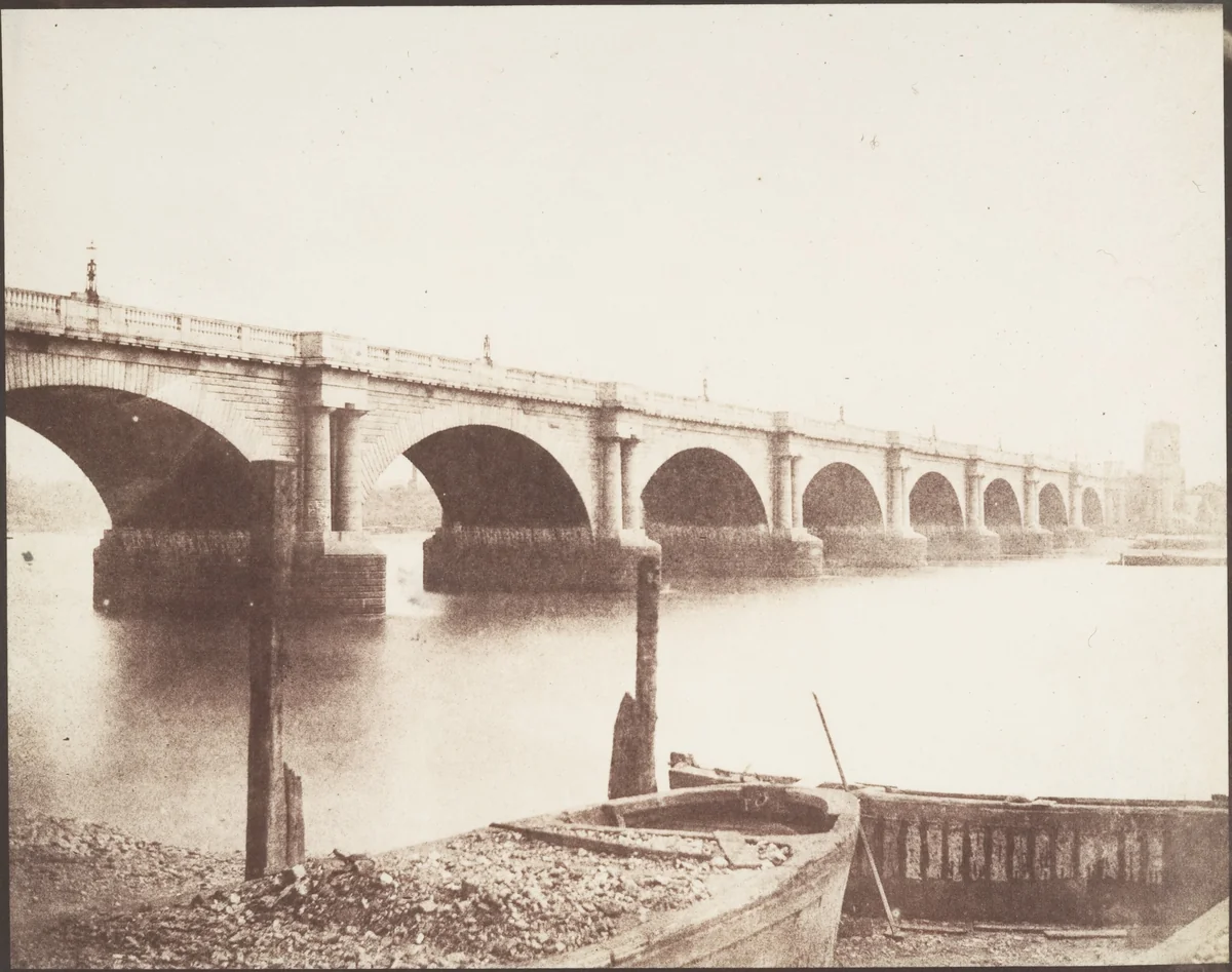 Old Waterloo Bridge, London by William Henry Fox Talbot, photograph, 1844-1848