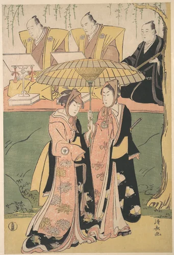 Scene from a Shosa Act by Torii Kiyonaga (鳥居清長), print, 1778-1798
