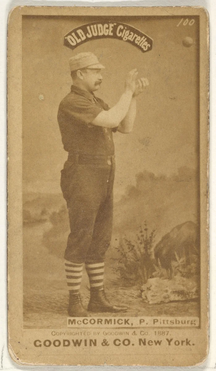 Jim McCormick, Pitcher, Pittsburgh, from the Old Judge series (N172) for Old Judge Cigarettes by Goodwin & Company, photograph, 1887