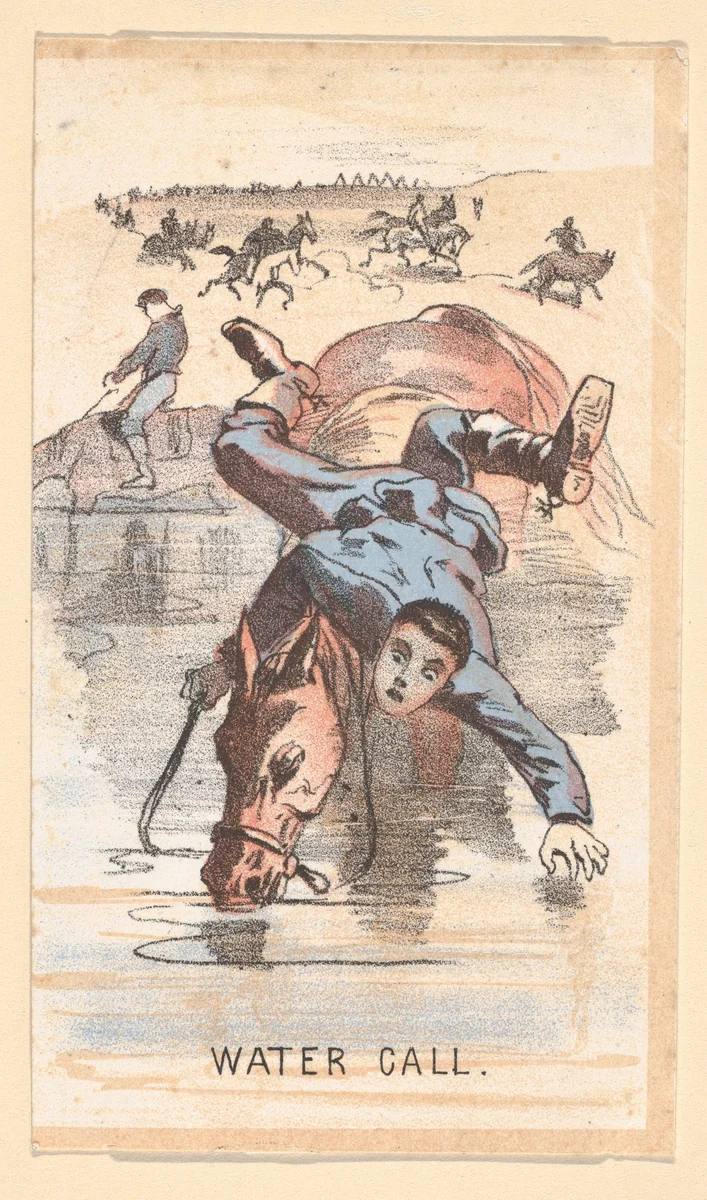 Life in Camp, Part 1: Water Call by Winslow Homer, print, 1864