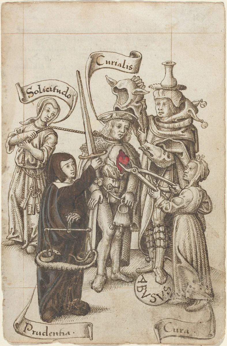 "Do Not Eat Your Heart Out" [fol. 22 recto] by French early 16th Century, drawing, 1512-1515