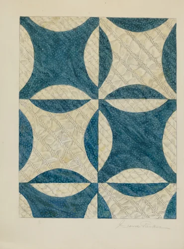 Quilted and Pieced Coverlet by Cora Parker, index of american design, 1938