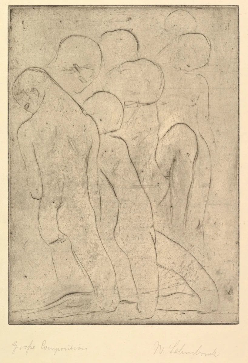 Composition (Große Komposition) by Wilhelm Lehmbruck, print, 1913