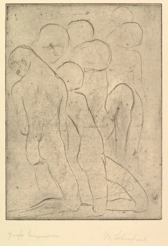 Composition (Große Komposition) by Wilhelm Lehmbruck, print, 1913
