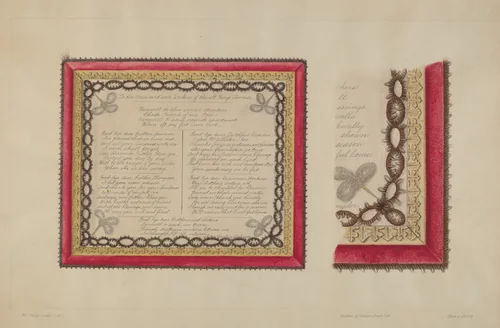 Frame of Hair Flowers by Clyde L. Cheney, index of american design, 1938