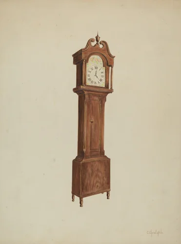 Grandfather Clock by Cornelius Christoffels, index of american design, 1940