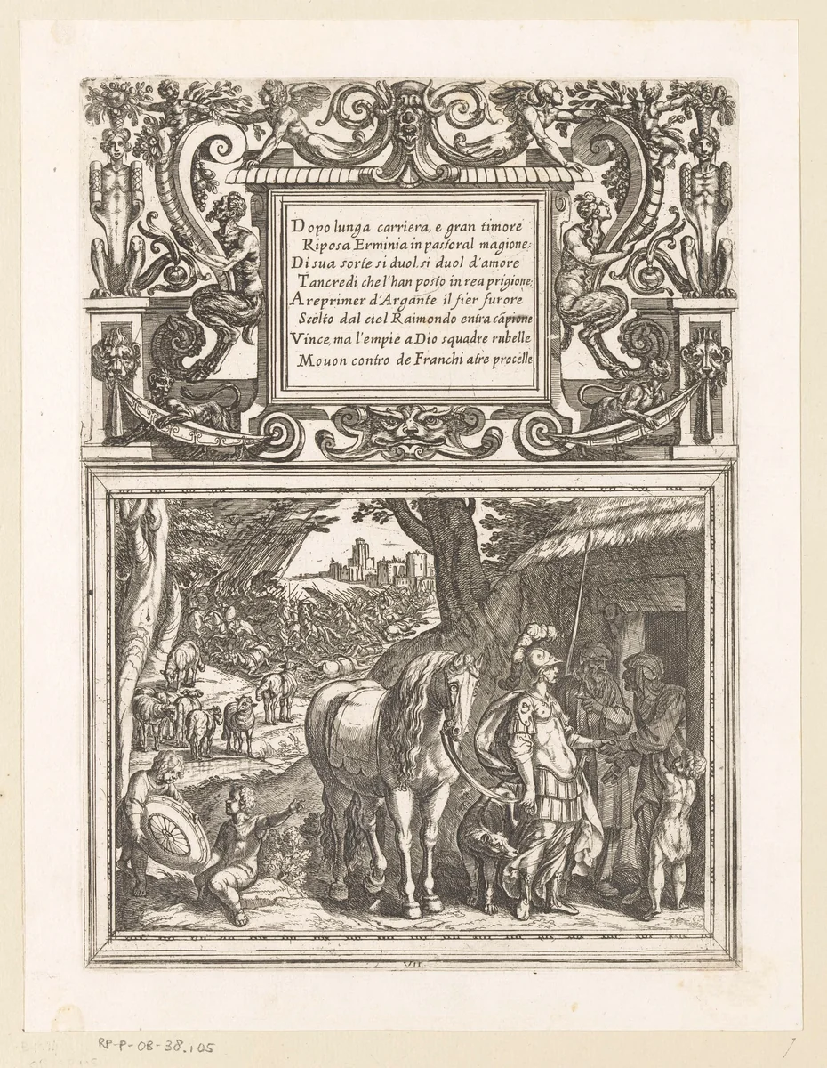 Illustratie bij Canto VII van Tasso's 'Gerusalemme Liberata' by Antonio Tempesta, print, 1565-1630