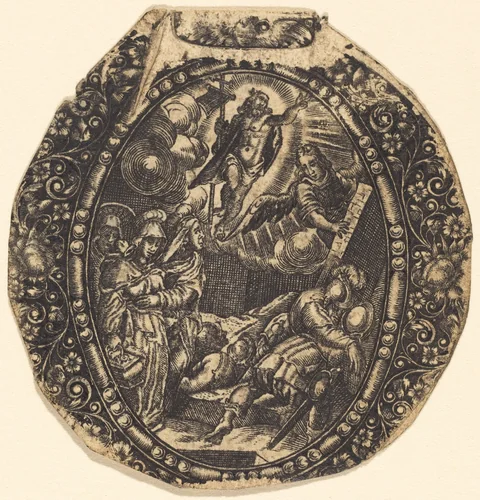 The Resurrection by Antoine Jacquard, print, 1572-1652