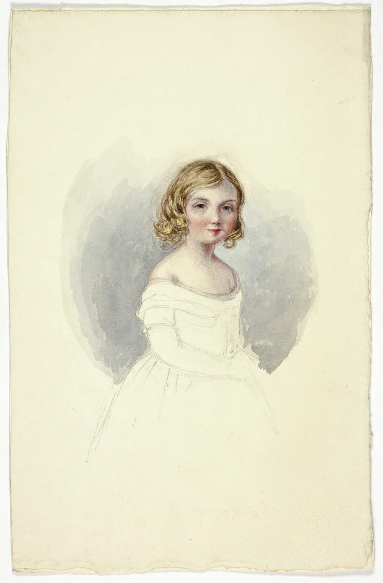 Portrait of Young Girl with Shoulderless Gown by Elizabeth Murray, painting, 1835-1882