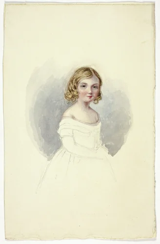 Portrait of Young Girl with Shoulderless Gown by Elizabeth Murray, painting, 1835-1882