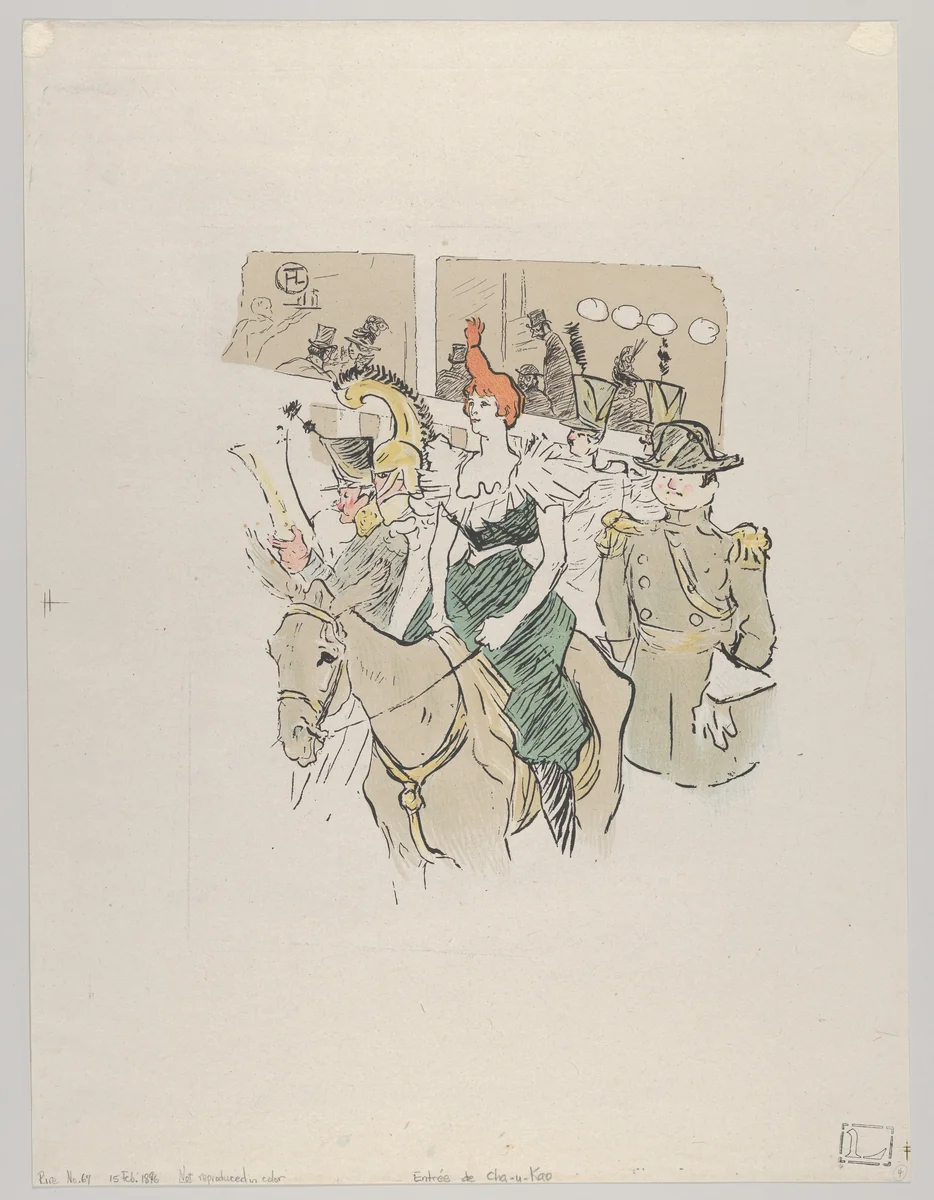 Entrée de Cha-u-Kao, from Le Rire, No. 67, 15 February 1896 by Henri de Toulouse-Lautrec, print, 1896