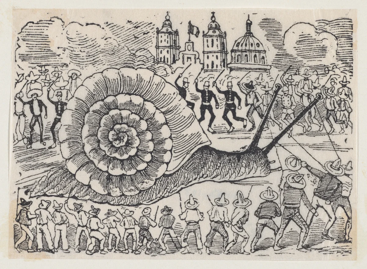 Ballad of the Snail (Corrido del Caracol) by José Guadalupe Posada, print, 1894-1904