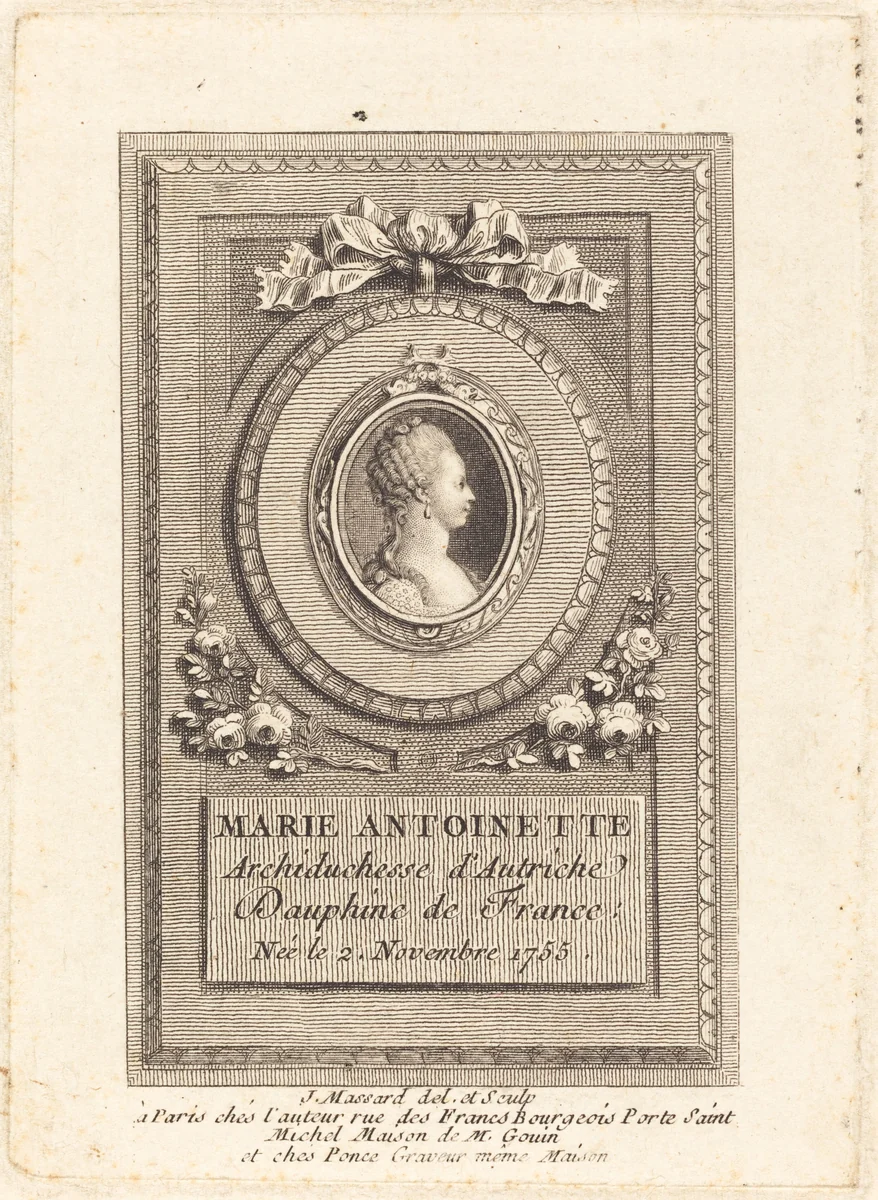 Marie-Antoinette by Jean Massard, print, 1770-1774