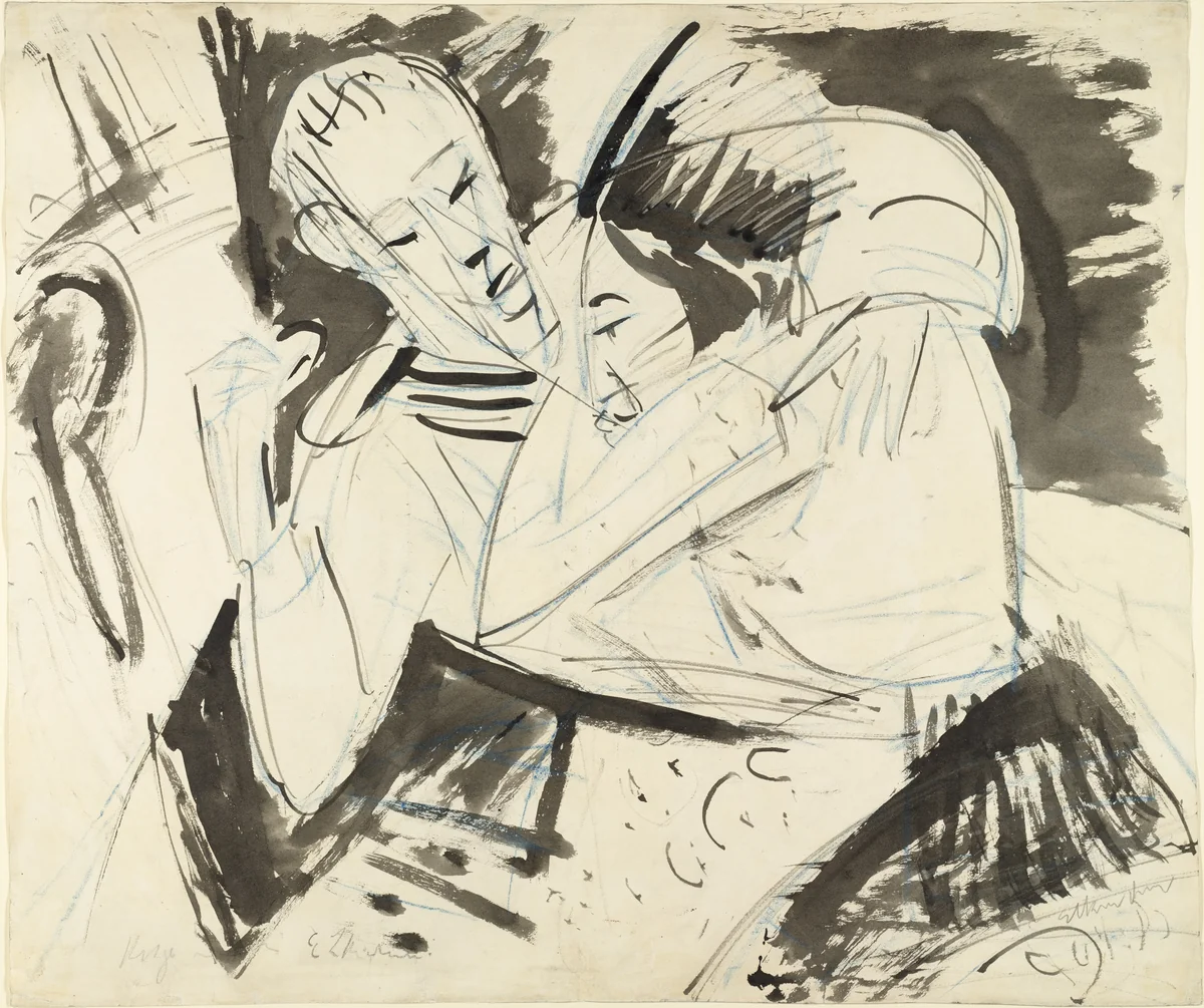 Sailor Saying Goodbye (Matrose sich verabschiedend) by Ernst Ludwig Kirchner, drawing, 1914