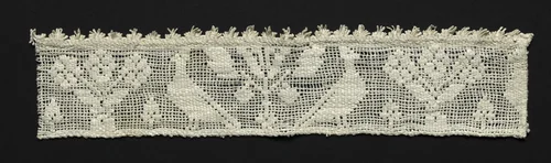 Fragment of a Band with Birds and Trees by Unknown, textile, 1500-1599