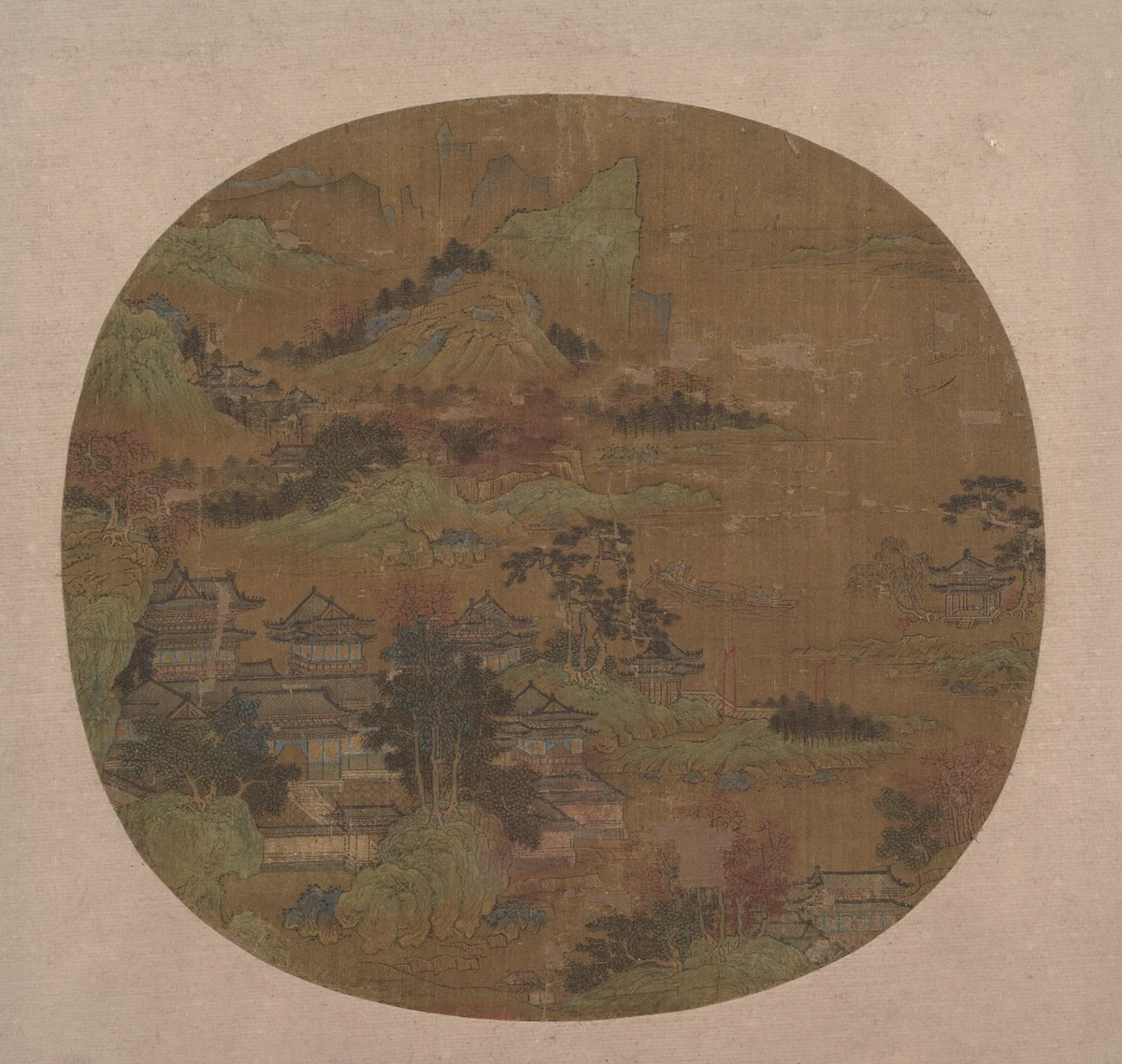 Palaces among Autumn Mountains by Unidentified Artist, painting, 1400-1433