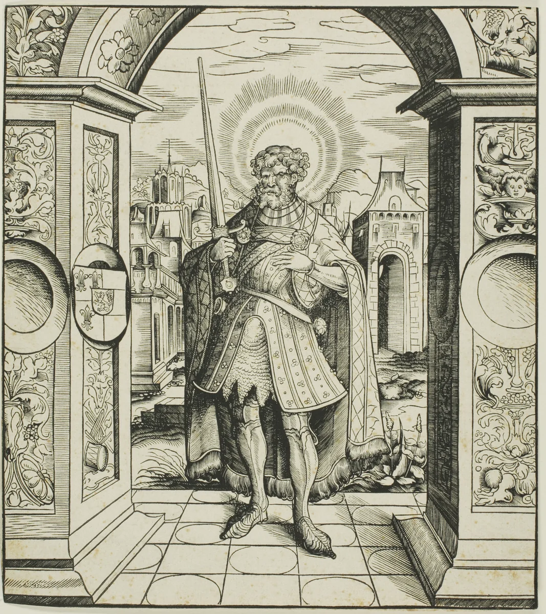 Saint Rolandus, from Saints Connected with the House of Habsburg by Alexius Lindt, print, 1516