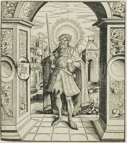 Saint Rolandus, from Saints Connected with the House of Habsburg by Alexius Lindt, print, 1516