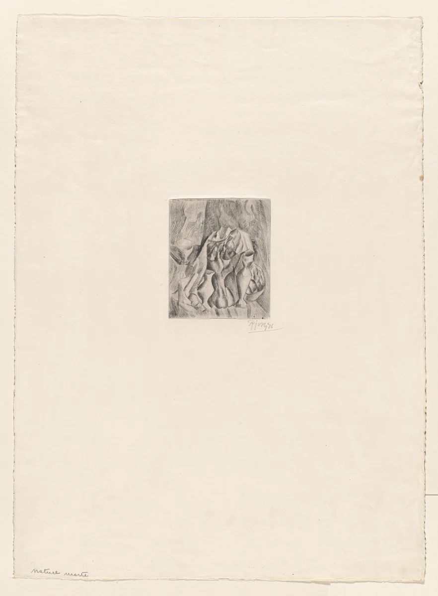 Still Life with Fruit Dish (Nature morte au compotier) by Pablo Picasso, print, 1908