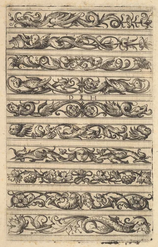 Designs for Ten Decorative Friezes by Daniel Hopfer, print, 1470-1536