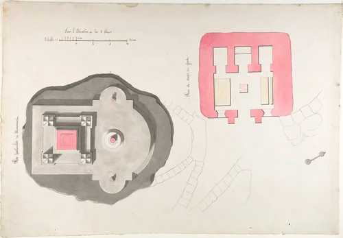 Project for the Monument de la Montagne, Orléans by Claude Mathieu Delagardette, drawing, 1789-1799