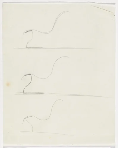 Lounge Chair without Arms (Three elevation sketches) by Ludwig Mies van der Rohe, mies van der rohe archive, 1926