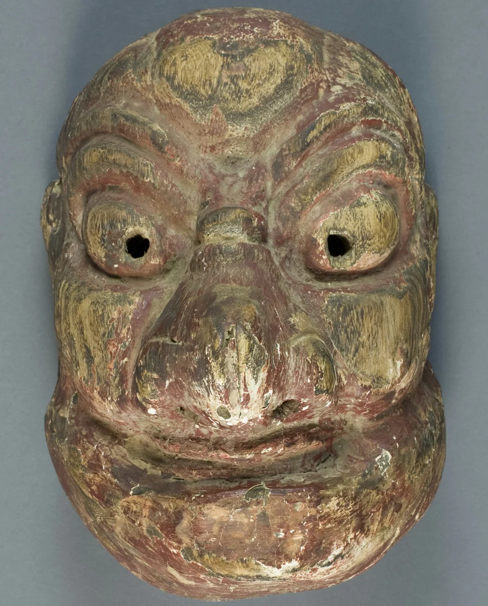 “Running in Advance” Mask (Shinshotoku) by Artist Unknown, sculpture, 1401-1600
