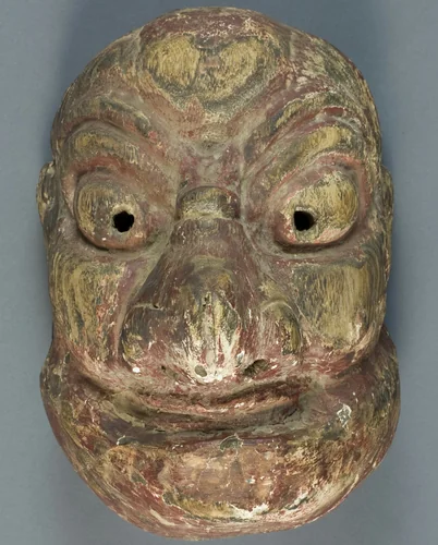 “Running in Advance” Mask (Shinshotoku) by Artist Unknown, sculpture, 1401-1600