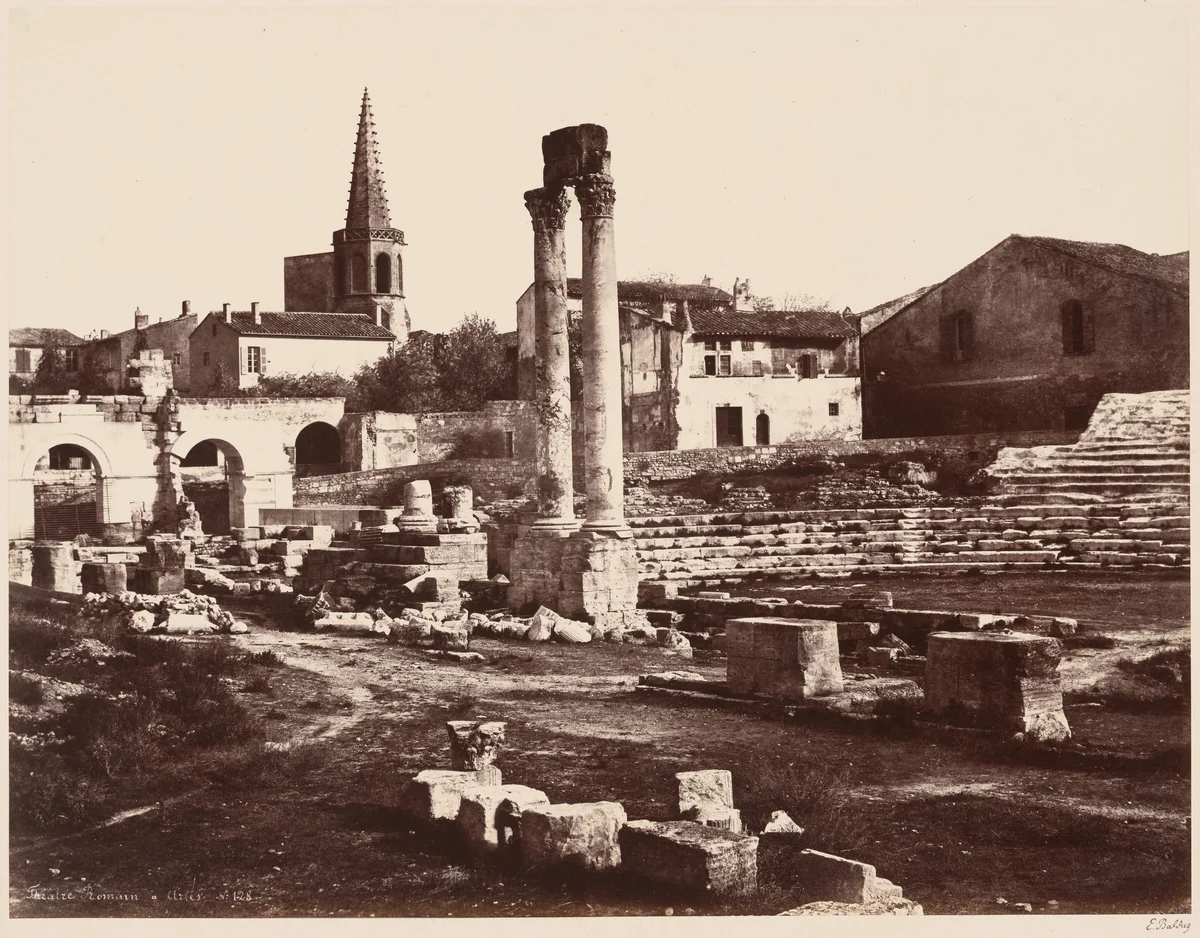 Théâtre Romain à Arles (Roman Theater in Arles) by Édouard-Denis Baldus, photograph, 1850-1860