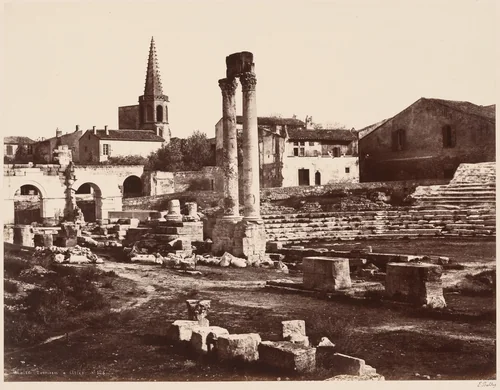 Théâtre Romain à Arles (Roman Theater in Arles) by Édouard-Denis Baldus, photograph, 1850-1860