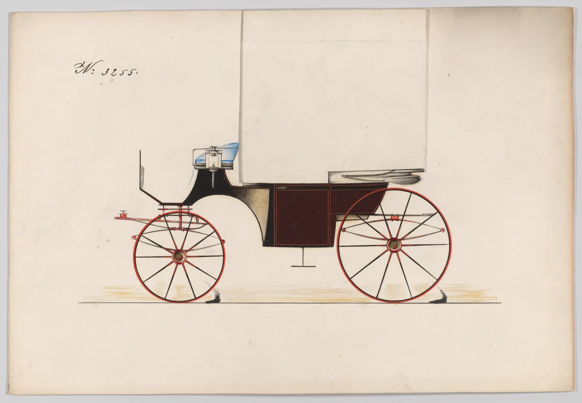Design for Landaulet, no. 3255 by Brewster & Co., drawing, 1876