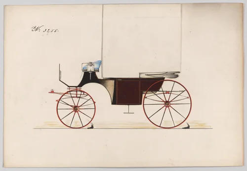 Design for Landaulet, no. 3255 by Brewster & Co., drawing, 1876
