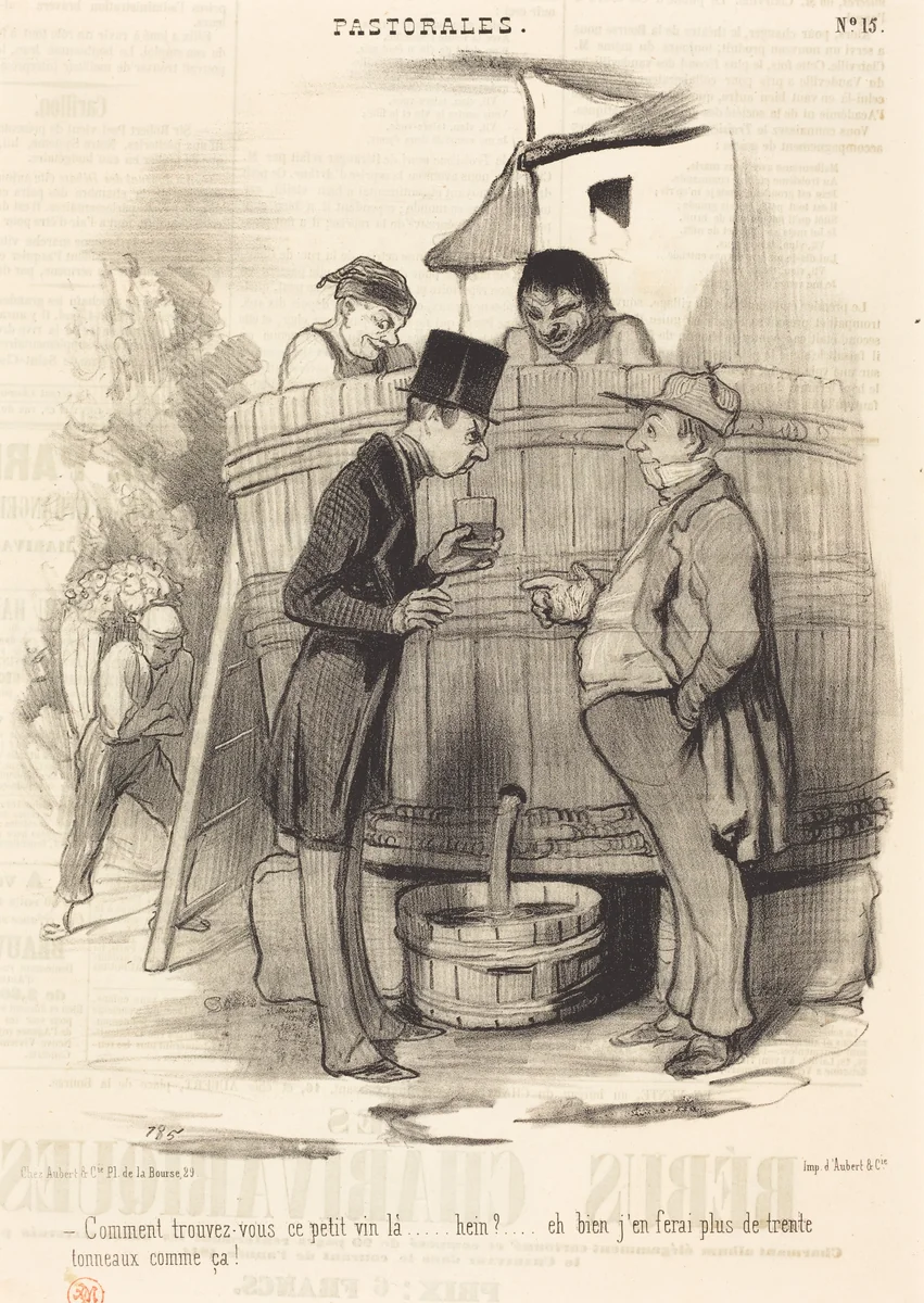 Comment trouvez-vous ce petit vin-la... by Honoré Daumier, print, 1845