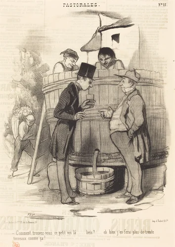 Comment trouvez-vous ce petit vin-la... by Honoré Daumier, print, 1845