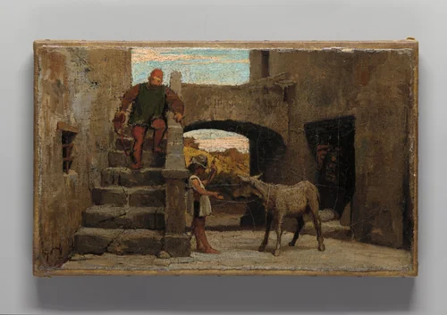 The Fable of the Miller, His Son, and the Donkey No. 1 by Elihu Vedder, artwork, 1864-1868
