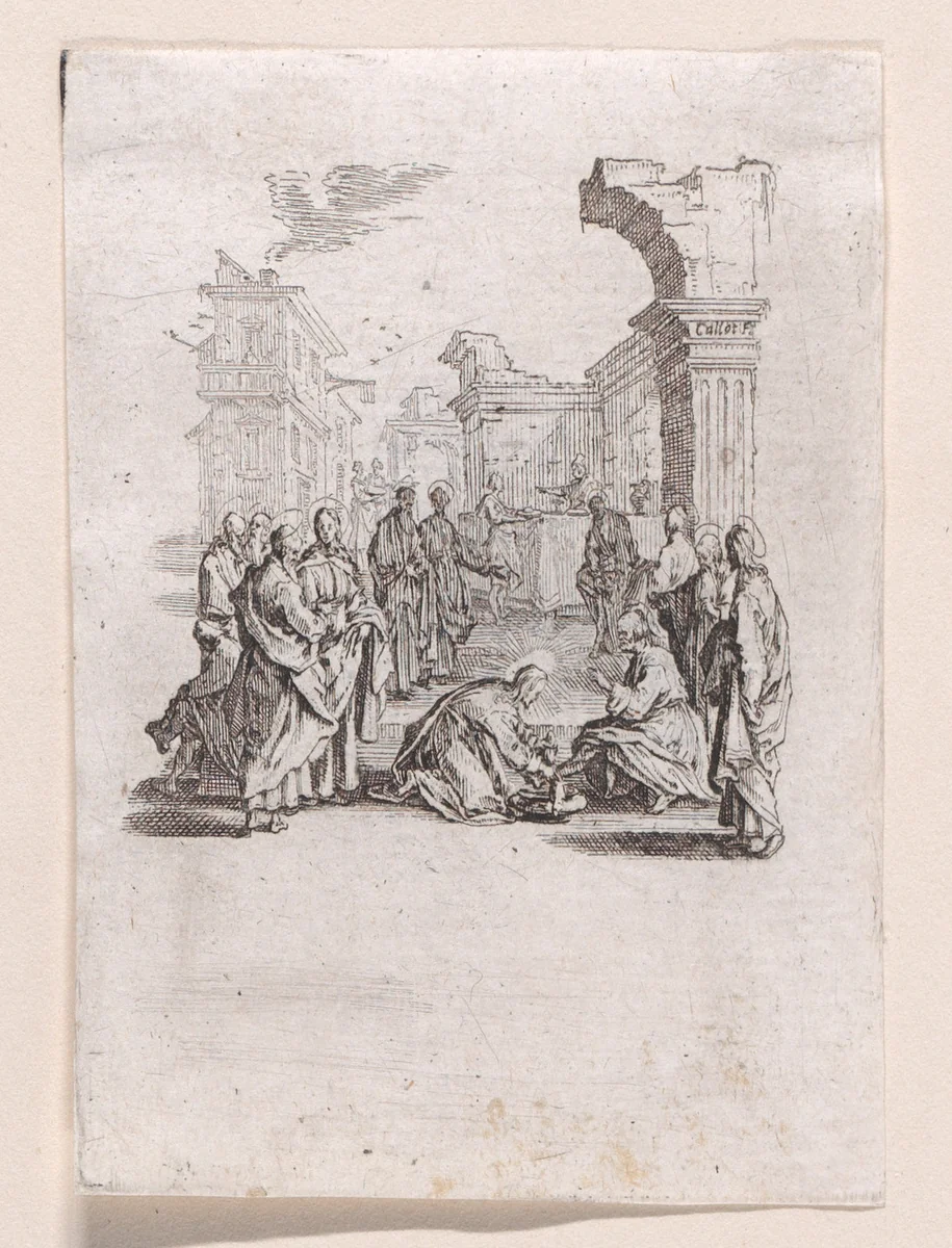 Le Lavement des Pieds (The Washing of the Feet), from "La Petite Passion" (The Little Passion) by Jacques Callot, print, 1624-1625
