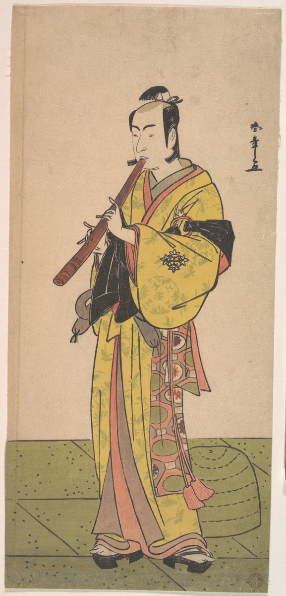 Ichikawa Bennosuke as a Man in Komuso Attire by Katsukawa Shunshô (勝川春章), print, 1778-1798