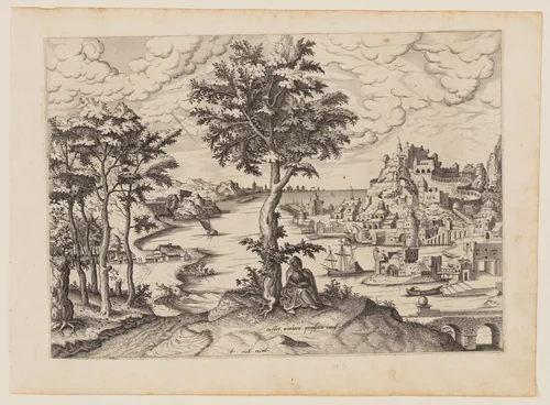 The Prophet Jonah, from Landscapes with Biblical Subjects and Saints by Johannes van Doetecum, print, 1557-1567