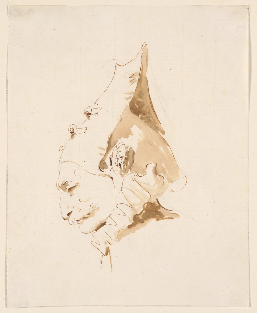 Head of a Man in Profile to the Left by Giovanni Battista Tiepolo, drawing, 1737-1748