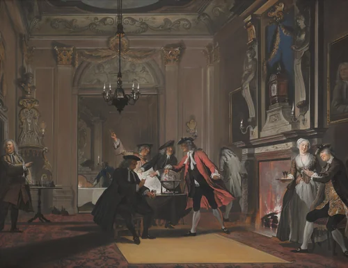 'Loquebantur Omnes' (Everyone was talking) by Cornelis Troost, pastel, 1740