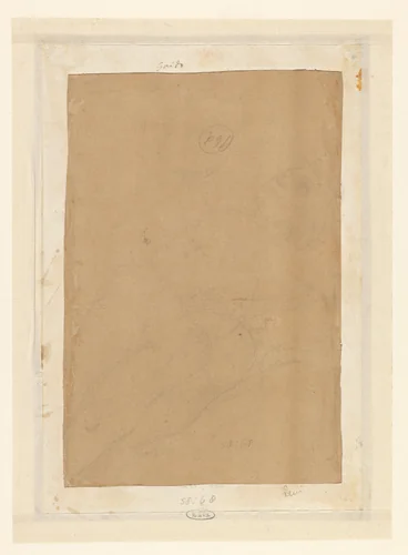 Lichte schets van een achteroverliggend figuur by anonymous, drawing, 1636-1692