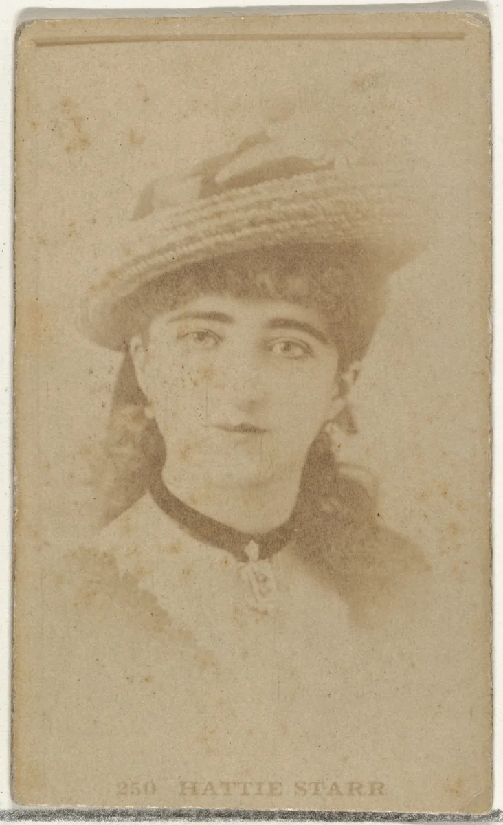 Card Number 250, Hattie Starr, from the Actors and Actresses series (N145-7) issued by Duke Sons & Co. to promote Duke Cigarettes by W. Duke, Sons & Co., photograph, 1880-1889