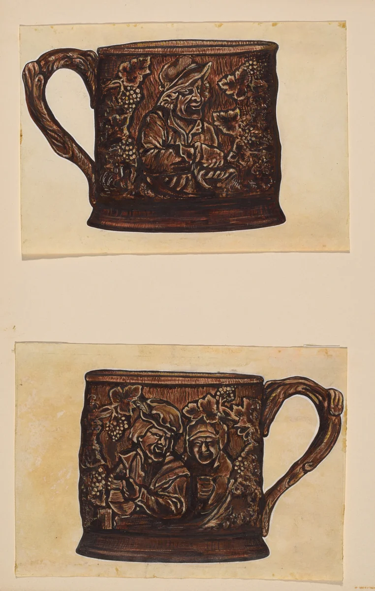 Toby Mug Set (2 pieces) by John Cutting, index of american design, 1936