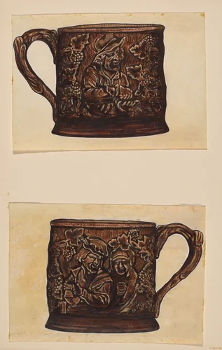 Toby Mug Set (2 pieces) by John Cutting, index of american design, 1936