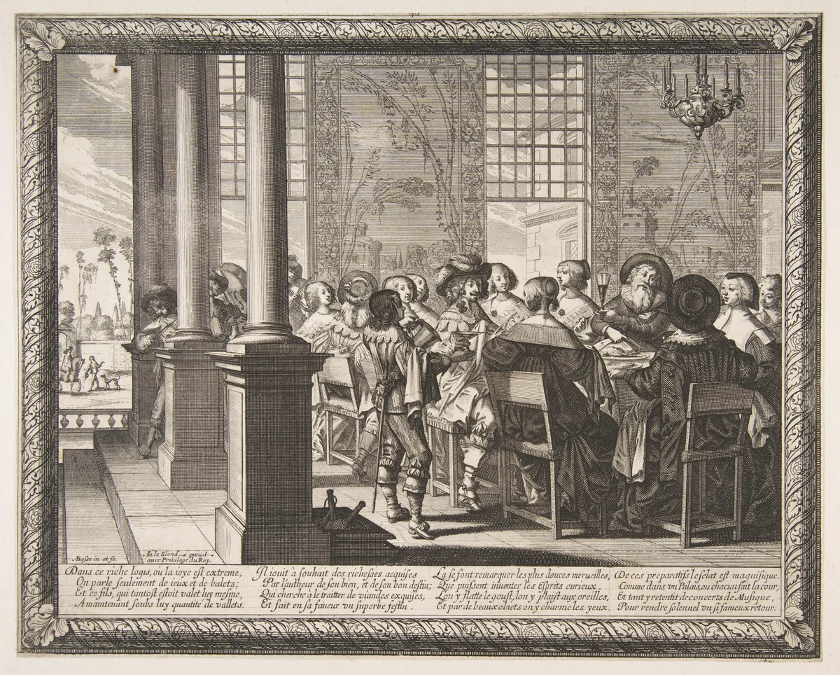 The Banquet for the Return of the Prodigal Son by Abraham Bosse, print, 1631-1641